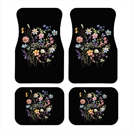 Vibrant Wildflower Bouquet Car Mats