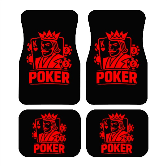 Poker King of Hearts Design Vector One Color Car Mats