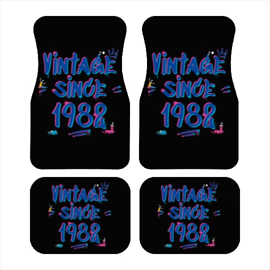 Vintage Since 1982 Graffiti Glitch 43rd Birthday Car Mats