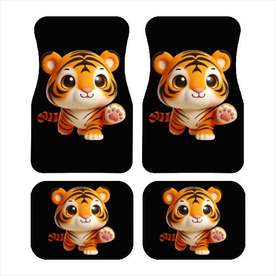 Charming Baby Tiger in Playful Pose Car Mats