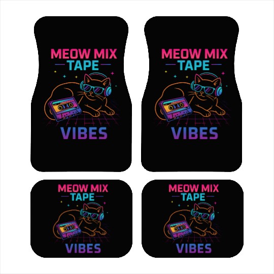Meow Mix Tape Vibes Retro Cat Car Mats