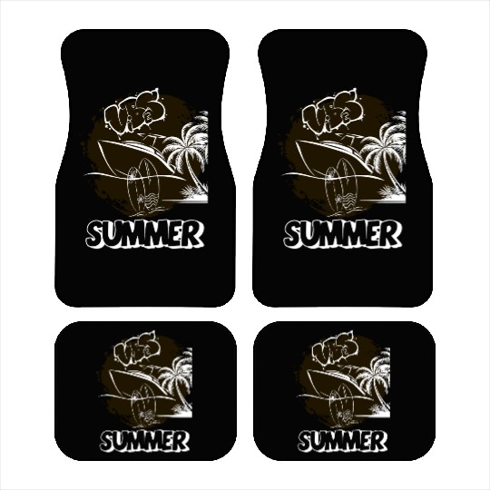 Tropical Vibes Graffiti Boat Car Mats Summer Beach