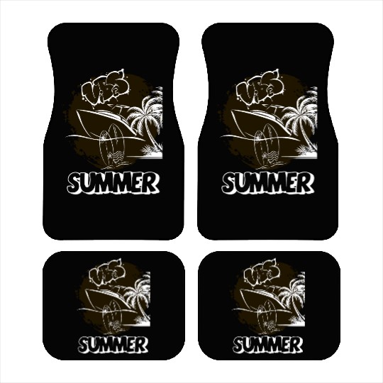 Tropical Vibes Graffiti Boat Car Mats Summer Beach