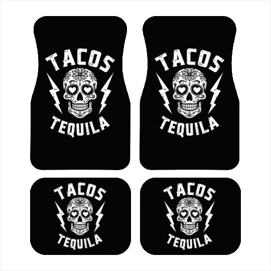 Tacos Tequila & Skull Vibes Car Mats