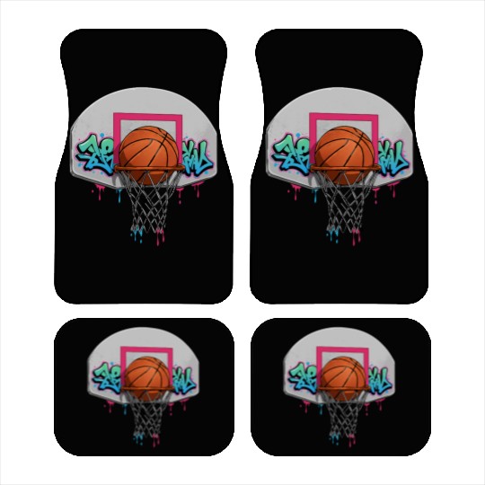 Graffiti Basketball Hoop Neon Drip T‑Car Mats