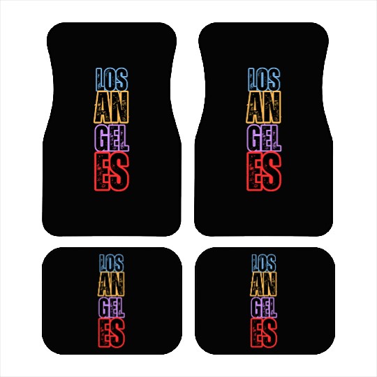 Los Angeles City Colorful Grunge Text Car Mats
