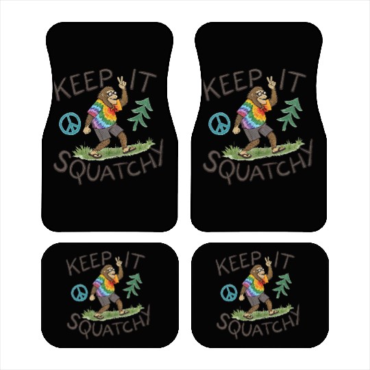 Keep It Squatchy – Hippie Bigfoot Tie Dye Vibes Car Mats