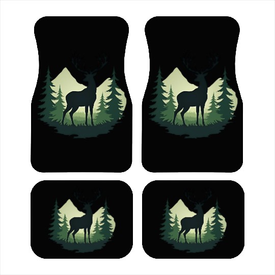 Retro Hunting Deer Graphic Design Car Mats