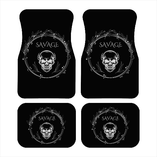 "Savage Skull Circle – Dark Gothic Tribal Car Mats