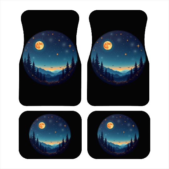Starry Night Mountain Car Mats