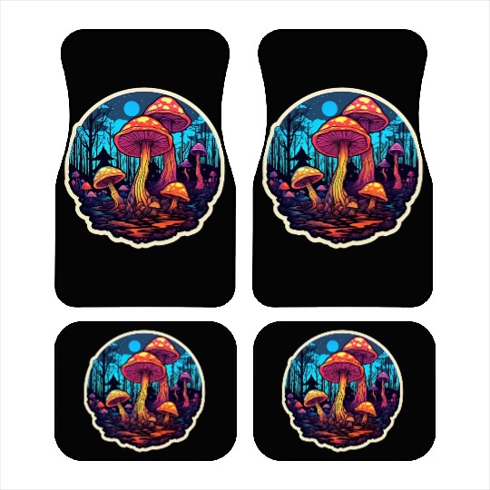 Psychedelic Mushroom Forest Car Mats