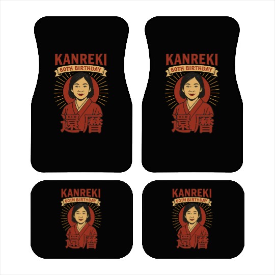 Kanreki 60th Birthday Design – Japanese Woman in Car Mats