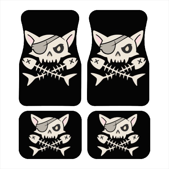 Cat Pirate Skull Funny Captain Cat Gift Car Mats