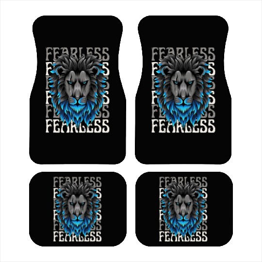 Fearless Lion Graphic Car Mats - Bold Motivational Stre