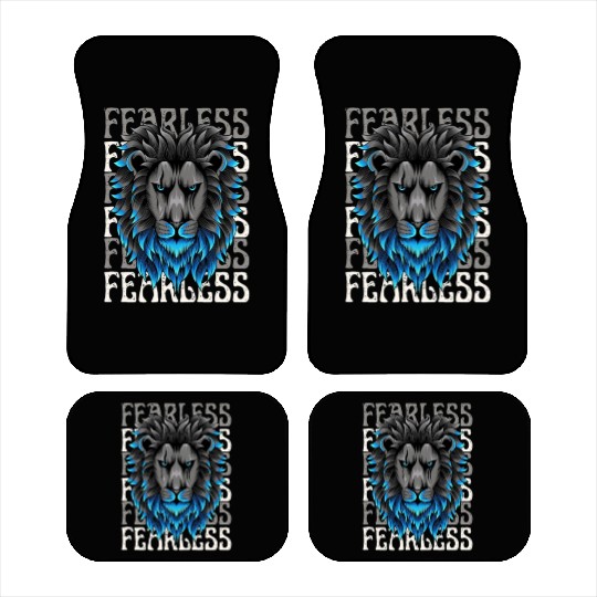 Fearless Lion Graphic Car Mats - Bold Motivational Stre