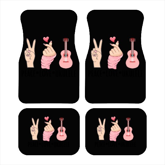 peace love ukulele Car Mats