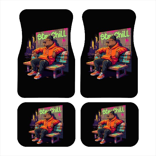 Capybara Stay Chill Car Mats