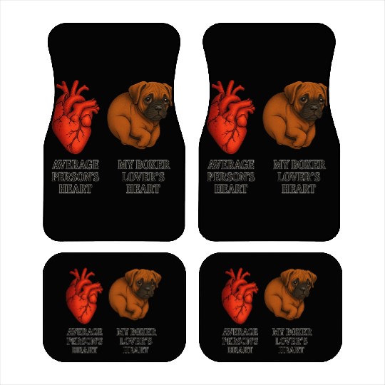 Boxer Lover's Heart Fawn Car Mats