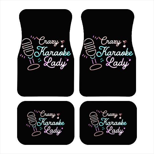 Crazy Karaoke Lady Singing Singer Car Mats