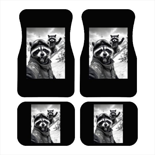 Feral Racoon Ice Cream Raccoon Selfie Car Mats