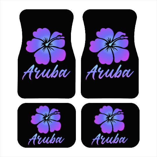 Aruba Hibiscus Car Mats