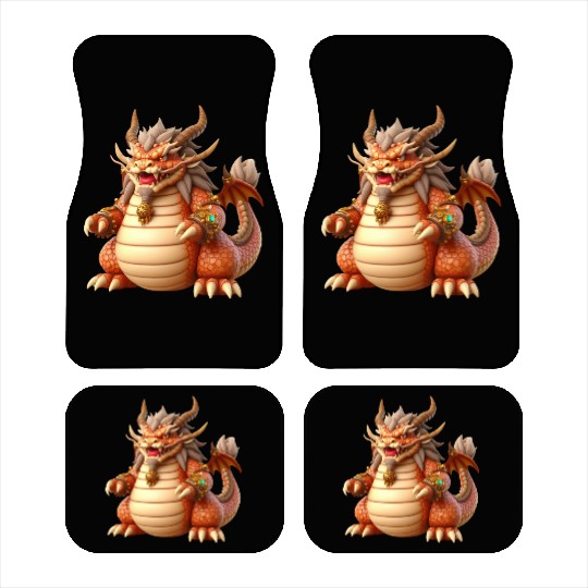 Golden Majesty Dragon Car Mats
