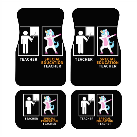 Special education teacher dabbing unicorn Car Mats