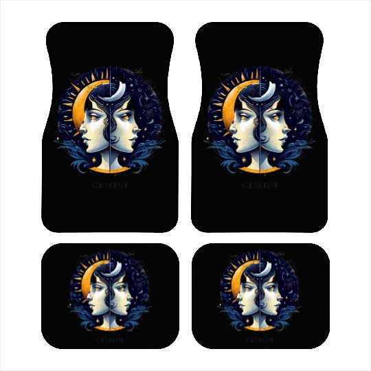 Zodiac Card Gemini Car Mats