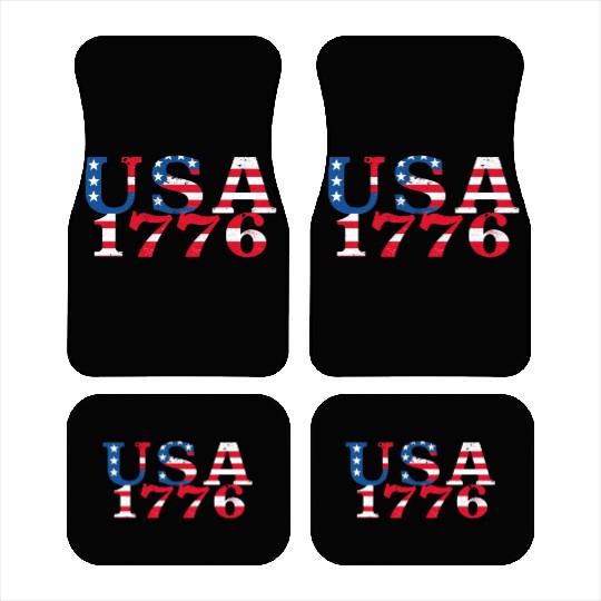 USA Established 1776 Stars Red White Blue Car Mats