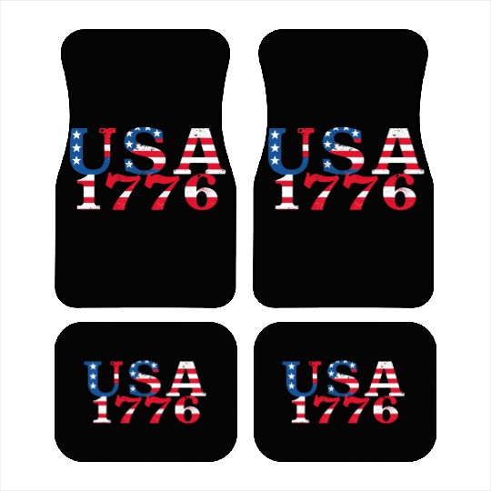 USA Established 1776 Stars Red White Blue Car Mats
