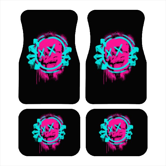 Graffiti Face – Neon Grunge Street Art Style Car Mats
