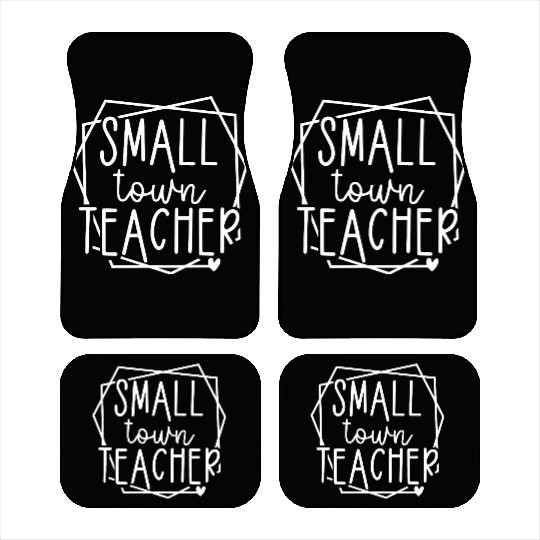 Small Town Teacher Heart Graphic for Educators Car Mats