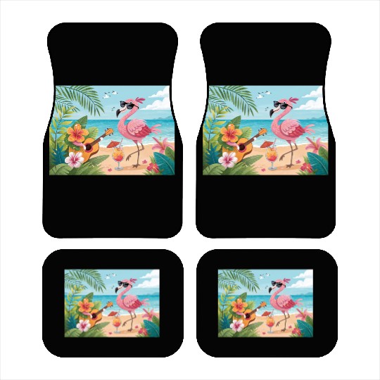Tropical flamingo party Car Mats