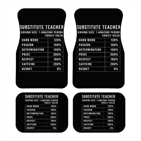 Substitute Teacher School Day Car Mats