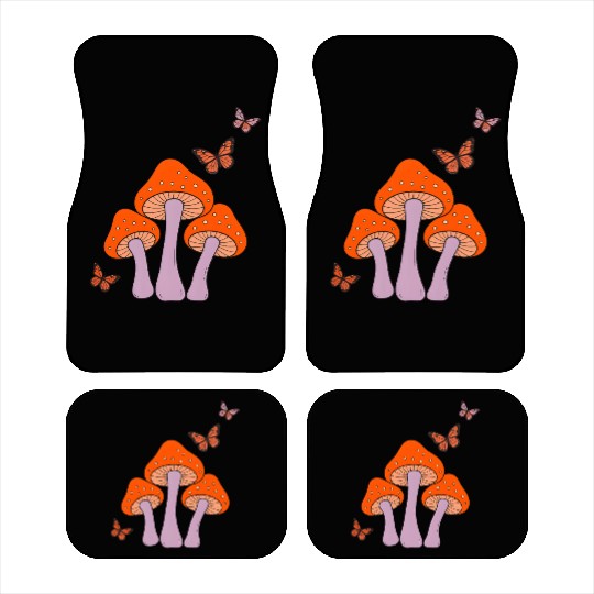 Enchanted Mushrooms & Butterflies Art Car Mats