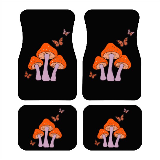 Enchanted Mushrooms & Butterflies Art Car Mats