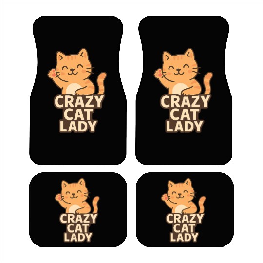 Crazy Cat Lady – Cute Cat Lover Design Car Mats