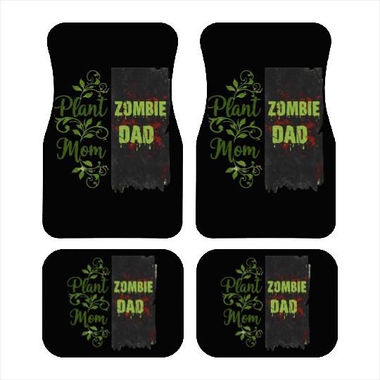 Plant Mom Zombie Dad Couple Design Car Mats