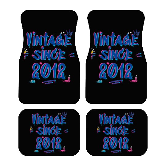 Vintage Since 2012 Graffiti Glitch 13th Birthday Car Mats