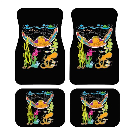 Cute Hawksbill Sea Turtle Car Mats