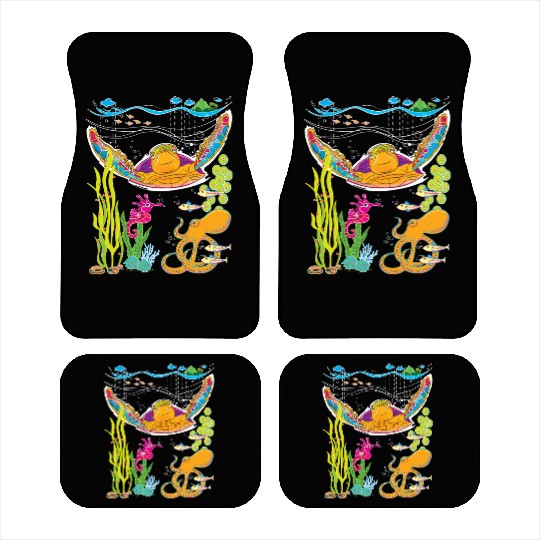 Cute Hawksbill Sea Turtle Car Mats
