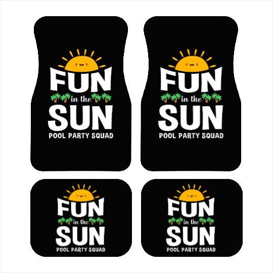 Pool Party Squad Summer Vacation Car Mats