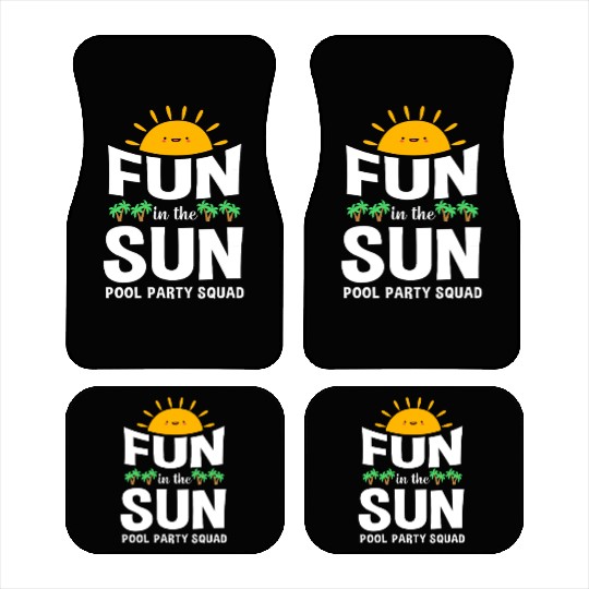 Pool Party Squad Summer Vacation Car Mats