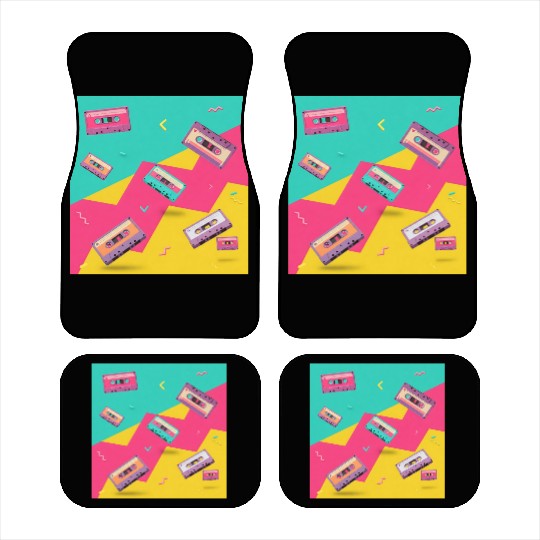 Retro Cassette Tape Pattern Car Mats