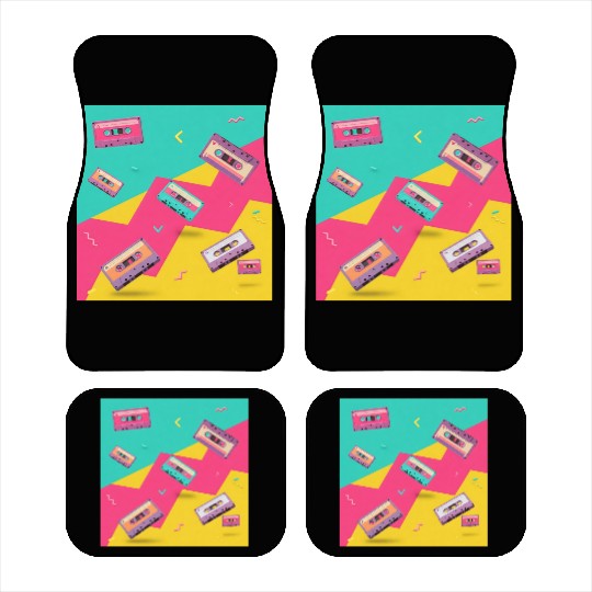 Retro Cassette Tape Pattern Car Mats