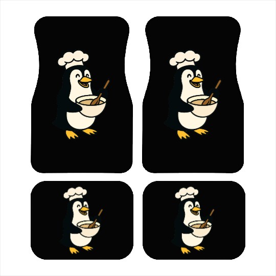Adorable Cooking Penguin Chef Car Mats