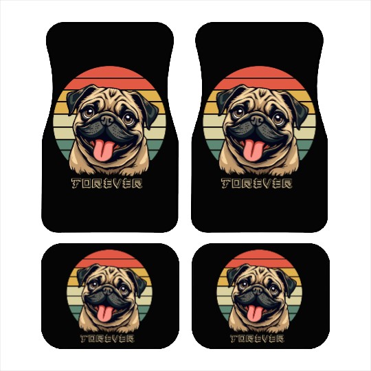 Love Pug Forever – Cute Pug Lover Design Car Mats