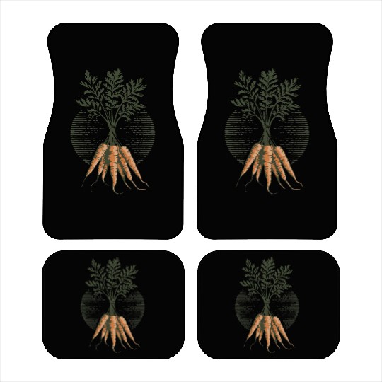 Organic Carrot Plant Art Illustration Car Mats