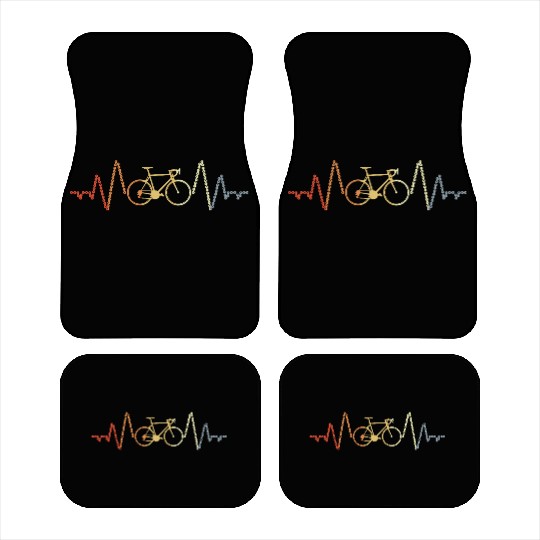 Vintage Cycling Heartbeat Car Mats