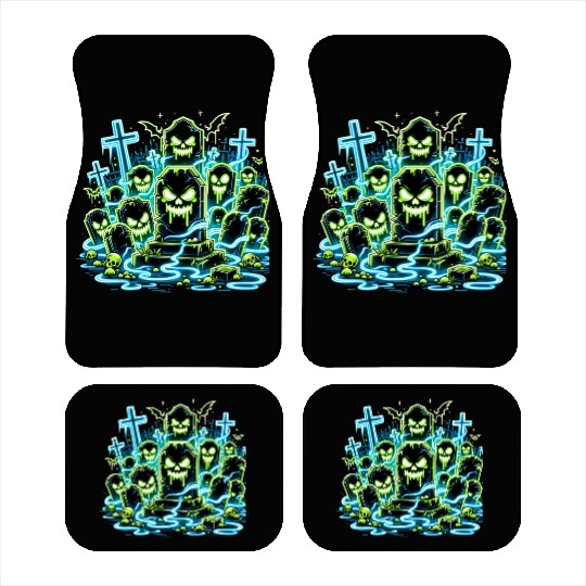 Neon Tomb Uprising – Glowing Graveyard Ghouls Car Mats